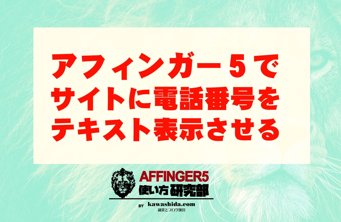 アフィンガー５でサイトに電話番号をテキスト表示させる【AFFINGER5】